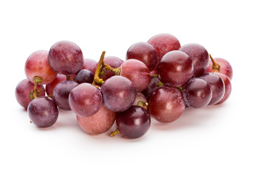 Ripe red grape isolated on white.