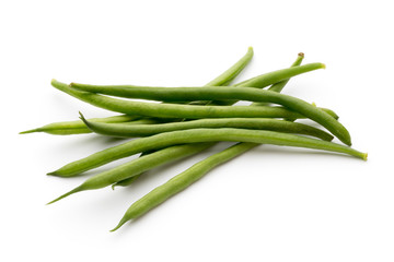 Green beans isolated on a white background.