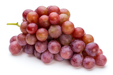 Ripe red grape isolated on white.