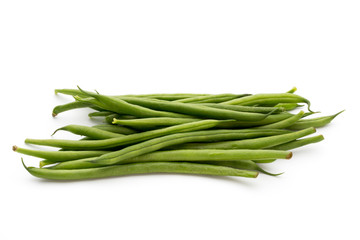 Green beans isolated on a white background.