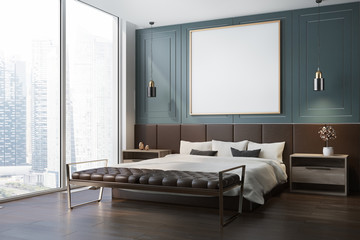 Blue bedroom corner, poster