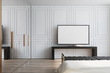 White living room, TV set