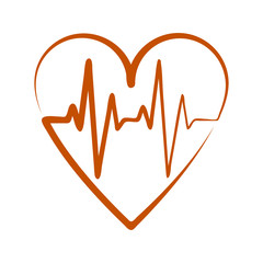 the isolated emblem of the ECG in heart