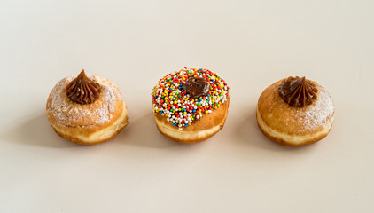 Fresh donuts for Hanukkah celebration. 