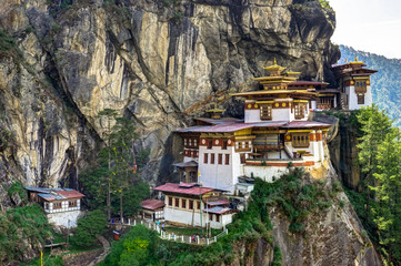 View to Famous Tigers Nest Temple in Bhutan