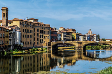 Fototapeta na wymiar Cityscape of Florence , the capital city of the Tuscany region. The city is considered the birthplace of the Renaissance and called 