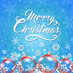 Christmas background with red baubles