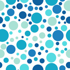 Blue dots on a white background pattern. Abstract geometric modern background. Vector illustration. Art deco style. Circle seamless pattern