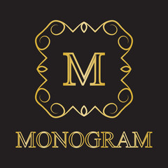 Fototapeta premium Simple and graceful monogram template, Design elements. Vector illustration.
