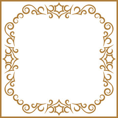 Vintage frame retro decoration corner template design.Gold photo frame with corner line floral for picture, Vector design decoration frame pattern style. Floral border template illustration