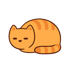 Fat orange cat sleeping