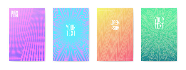 Abstract Trendy Posters Set. Fluid Shapes Brochure Template. Banner Identity Card Design. Vector illustration