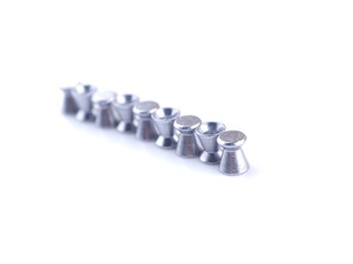airgun bullets on a white background