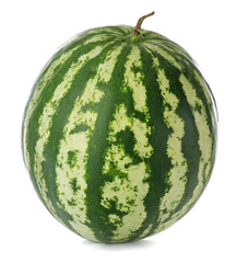 Ripe watermelon on white background