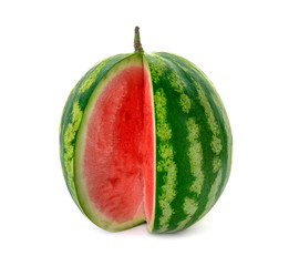 Ripe watermelon on white background