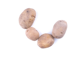 potatoes on a white background