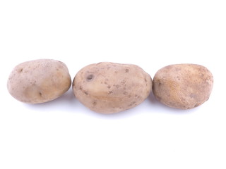 potatoes on a white background