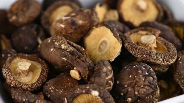 Dried Shiitake mushrooms (rotating; 4K, seamless loopable)