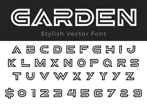 Design vector linear Font Title Header Lettering Logo Monogram