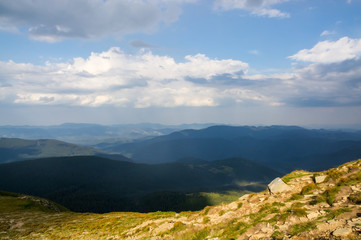 Fototapeta na wymiar View from the highest peak of Ukraine
