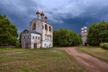 Russian landscape with a church. Kostroma.