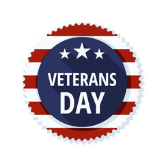 Vetarans Day label illustration