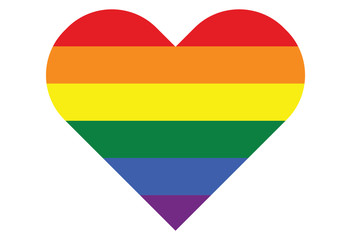 LGBT gay rainbow symbol heart. Homosexual pride banner illustration.