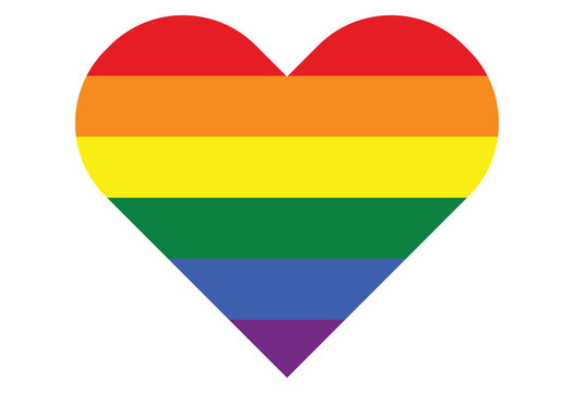 LGBT gay rainbow symbol heart. Homosexual pride banner illustration.
