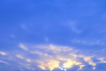 Beautiful Morning Blue Sky with Tiny White Clouds