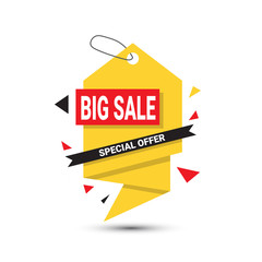 Big Sale Banner Special Offer Template Tag Isolated On White Background Vector Illustration