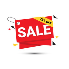 Sale Banner 75 Percent Off Template Tag Isolated On White Background Vector Illustration