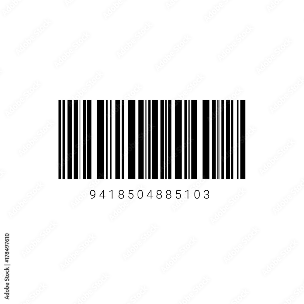 Poster sample bar code for scanning icon vector illustration