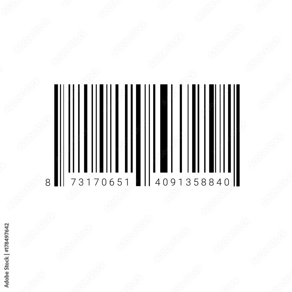 Poster sample bar code for scanning icon vector illustration