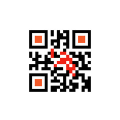 Sample Qr Code For Smartphone Scanning Icon Vector Illustration