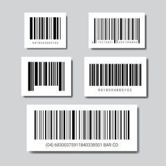 Set Of Sample Bar Codes For Scanning Icon Vector Illustration