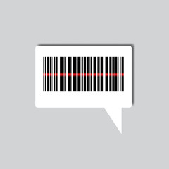 Sample Bar Code For Scanning Icon On Chat Bubble Background Vector Illustration