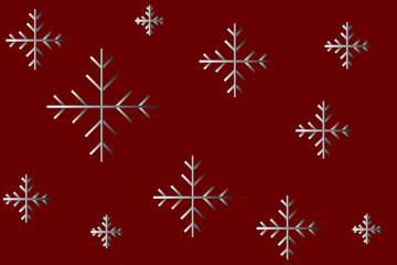 Naklejka na ściany i meble Snowflakes on a red background vector illustration