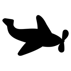 Fototapeta premium Vector Silhouette of Cartoon Plane