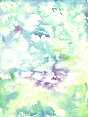 Obraz na płótnie Canvas Watercolor violet, blue, green, lime green background - wet background