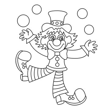 Vector Funny Clown Juggling