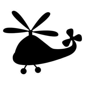 Vector Silhouette of Cartoon Helicopter