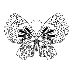 Vector Black and White Butterfly