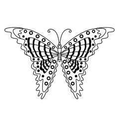 Vector Black and White Butterfly