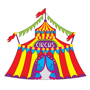 Vector Colorful Big Top Circus Tent
