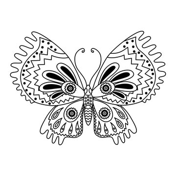 Vector Black and White Butterfly