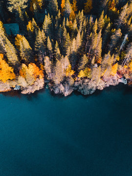 Aerial Autumn Lake