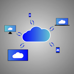 eps 10 vector storage cloud icon sign isolated. Digital memory store device symbol. Computer, laptop, mobile, phone, notebook, tablet, smartphone gadgets memory depository. Graphic design clip art