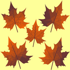 Polygonal Autumn maple leaves Clip Art