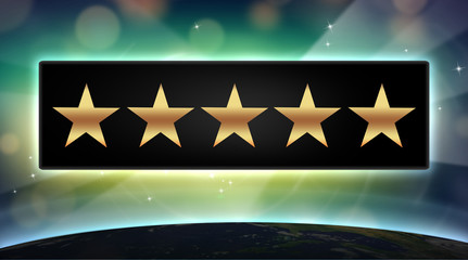 Review increase rating- five golden stars