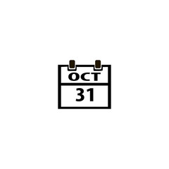 October 31st icon. flat design